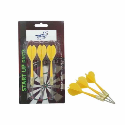 factory price cheap 3pcs yellow steel tip brass dart set